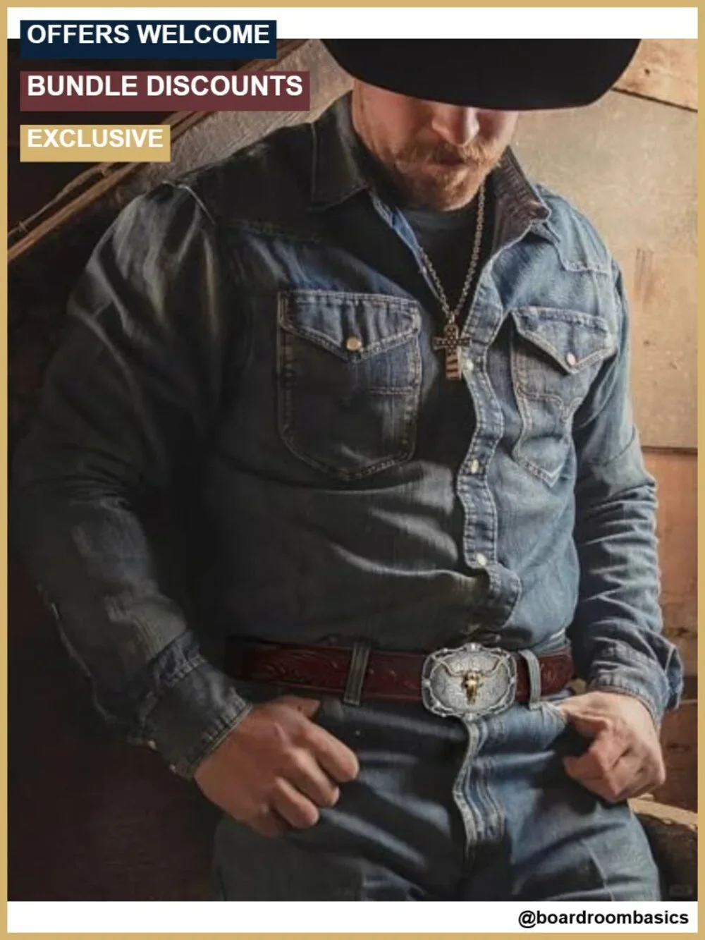 Men's Ratchet Leather Belt with Automatic Buckle, Hole-less Western Cowboy,